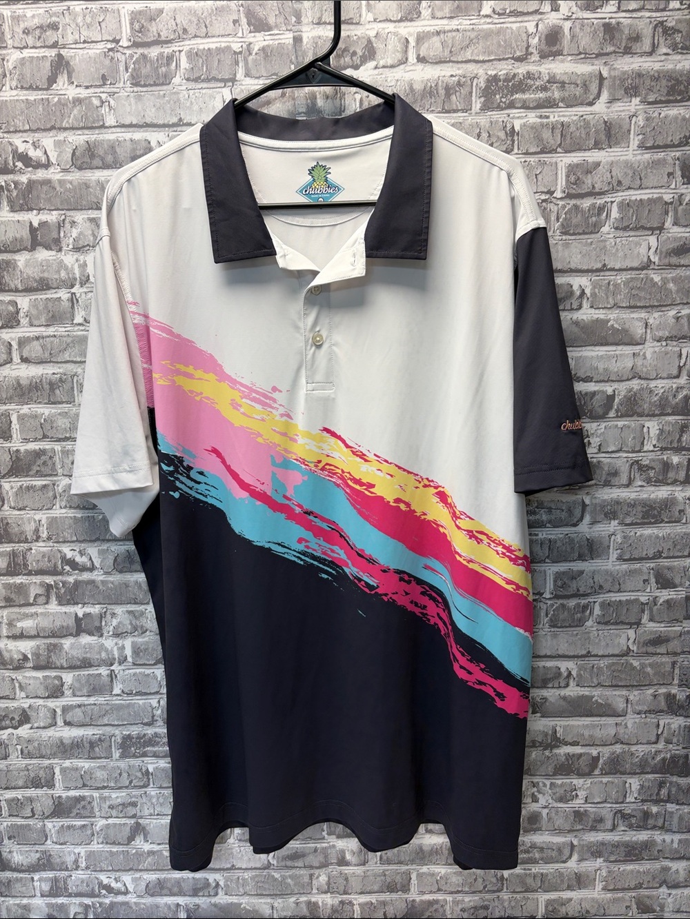 chubbies Polo Shirt in Black, White, Pink, Yellow, Teal